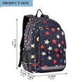 thumbnail image 2 of FORMRS School Backpack 17" Student Travel Bag with Laptop Compartment, Red Starry Pattern, 2 of 7