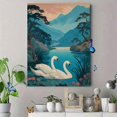thumbnail image 4 of UXIEQU Elegant Swans Serene Lake Canvas Wall Art Print 15.75x11.81 Inches, 4 of 8