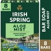 Irish Spring Aloe Mist Deodorant Bar Soap for Men, Feel Fresh All Day, 3.7 oz, 8 pack