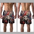 thumbnail image 3 of luoweisi Men's Beach Shorts Quick Dry Swim Trunks with Mesh Lining Flower Fox 2XL, 3 of 5