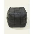thumbnail image 2 of BBH Homes Black Leather Pouf Ottoman Square Shape Model BBBACPF0022, 2 of 8