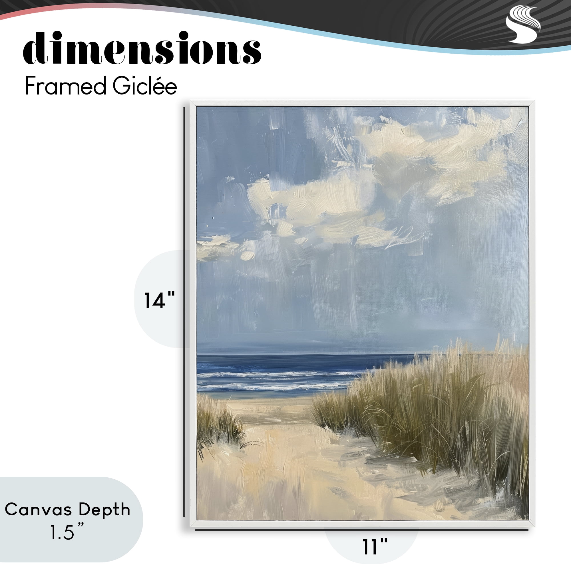 Stupell Industries In The Dunes By The Sea White Framed Giclee Art, design by Petal Prints Design