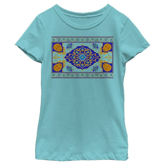 Girl's Aladdin Magic Carpet View Graphic Tee Tahiti Blue X Large