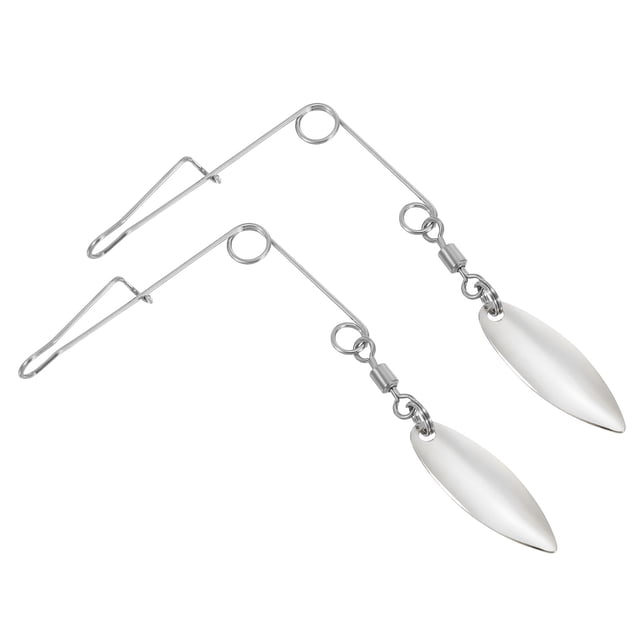 Unique Bargains 30Pcs Fishing Spinnerbait Wire with Blade, Large-sized Willow Leaf, Silver Tone