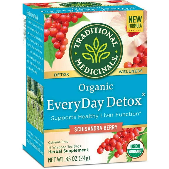 Traditional Medicinals Organic EveryDay Detox Schisandra Berry Detox Tea, 16 Tea Bags (Pack of 1)