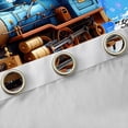 thumbnail image 4 of Castle Fairy Cool Steam Train Black Out Curtains for Boys, Retro Locomotive Graphic Curtains Pack of 2 (42x63 Each) for Modern Room, Blue, 4 of 6