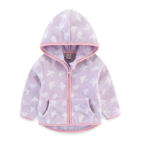 XBASW Toddler Baby Polar Fleece Jacket for Boys Girls Fall Winter Hooded Outerwear Long Sleeve Cotton Coat Tops for Kids 2-8T