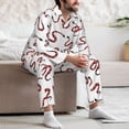 thumbnail image 7 of Naloa Red Snake Men’s Pajamas Set - Long Sleeve Button Down Sleep Shirt and Pajama Bottoms Sleepwear Set-Large, 7 of 7