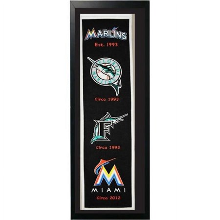 Encore Select 109-29 Miami Marlins Logo History Felt Banner - 14 x 37 in.