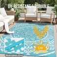 thumbnail image 6 of 9'x12' Outdoor Rugs, Yamaziot Large Patio Rug Reversible Mats Waterproof RV Rug Camping Rugs Plastic Rug Outdoor Area Rug for Patios, Porch, Balcony, Beach, Teal, 6 of 9