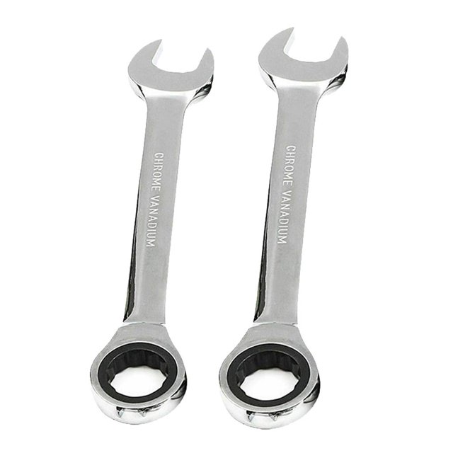 2x Llave de trinquete de material acero Herramientas de llave de engranaje fija 6 mm y 7 mm Zulema Llave de trinquete de acero