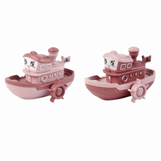 Juguete de baño para bebé, color rosa aleatorio, juguete de cuerda, juguete acuático con mecanismo de relojería, juguetes de baño tipo barco, juguete de piscina para bebé, regalo.