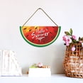 thumbnail image 2 of Eveokoki Watermelon Door Sign Hello Summer Door Hanger Wood Front Door Wreath Decor Wall Hanging Housewarming Gift Home Decor, 2 of 5
