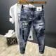 thumbnail image 2 of Pantalones vaqueros con estampado de hip hop y gráficos punk para hombre, pantalones harén, pantalones vaqueros masculinos de alta calidad, tendencia 2024, vaqueros góticos de invierno, 2 of 4