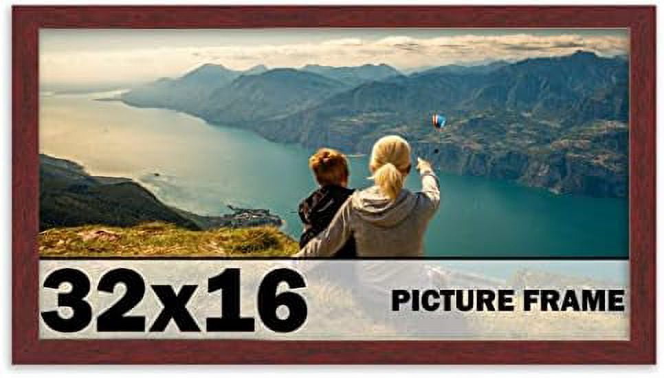 32x16-frame-brown-mahogany-picture-frame-100-solid-wood-frame-kit