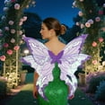 thumbnail image 7 of Qiopertar Sparkly Elves Assistant, Holiday Party Masquerade COS Dress Up For Girls Women, Foldable Photography Props With Elastic Shoulder Straps for Halloween Carnival Birthday, Purple, 7 of 7