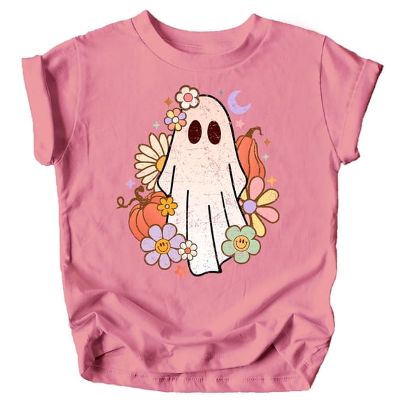 Groovy Ghost Halloween Shirt for Baby and Toddler Youth Girls Mauve Shirt 3T