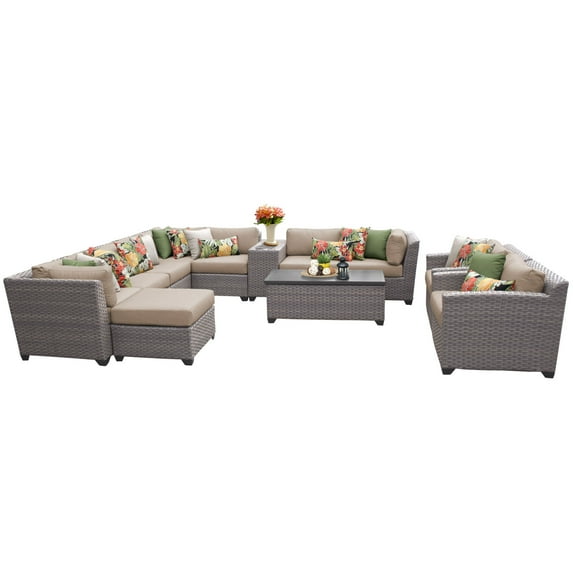 Catalina 12 Piece Outdoor Wicker Patio Furniture Set 12b