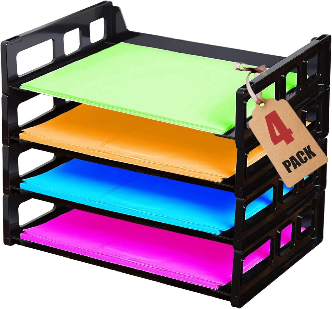 Stackable Paper Tray Organizer, Plastic Letter Tray, Office Desk Tray