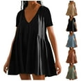 thumbnail image 6 of Lovskoo Sundresses for Women 2024 Cute Sleeveless Mini Short Summer Dresses Casual Loose Solid Beach Sundress Green XL, 6 of 6