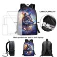 thumbnail image 6 of HUIACONG Colorful Galaxy Wolf Backpack for Middle School Girls Large Capacity Ergonomic Padded Straps Wear‑Resistant for Kids Students 6‑18 Daily Use, 6 of 6