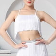 thumbnail image 1 of Top corto de baile Yinane poliéster con flecos latinos y borlas para mujer XL, 1 of 8