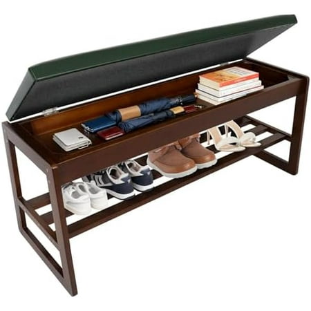 Shoe Rack Bench with Flip-Top 39.4 Inch Storage Solid Wood Entryway Shoe Bench with Cushion Shoe Storage Rack for Hallway, Mudroom, Closet$$Home Decor, Kitchen, & Other