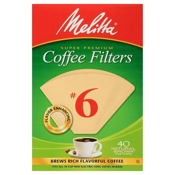 Cone Coffee Filters, Unbleached Natural Brown, 480 Count - #6 Size for 10 Cup Makers, Biodegradable Paper Filters for Pour Over, Drip Coffee
