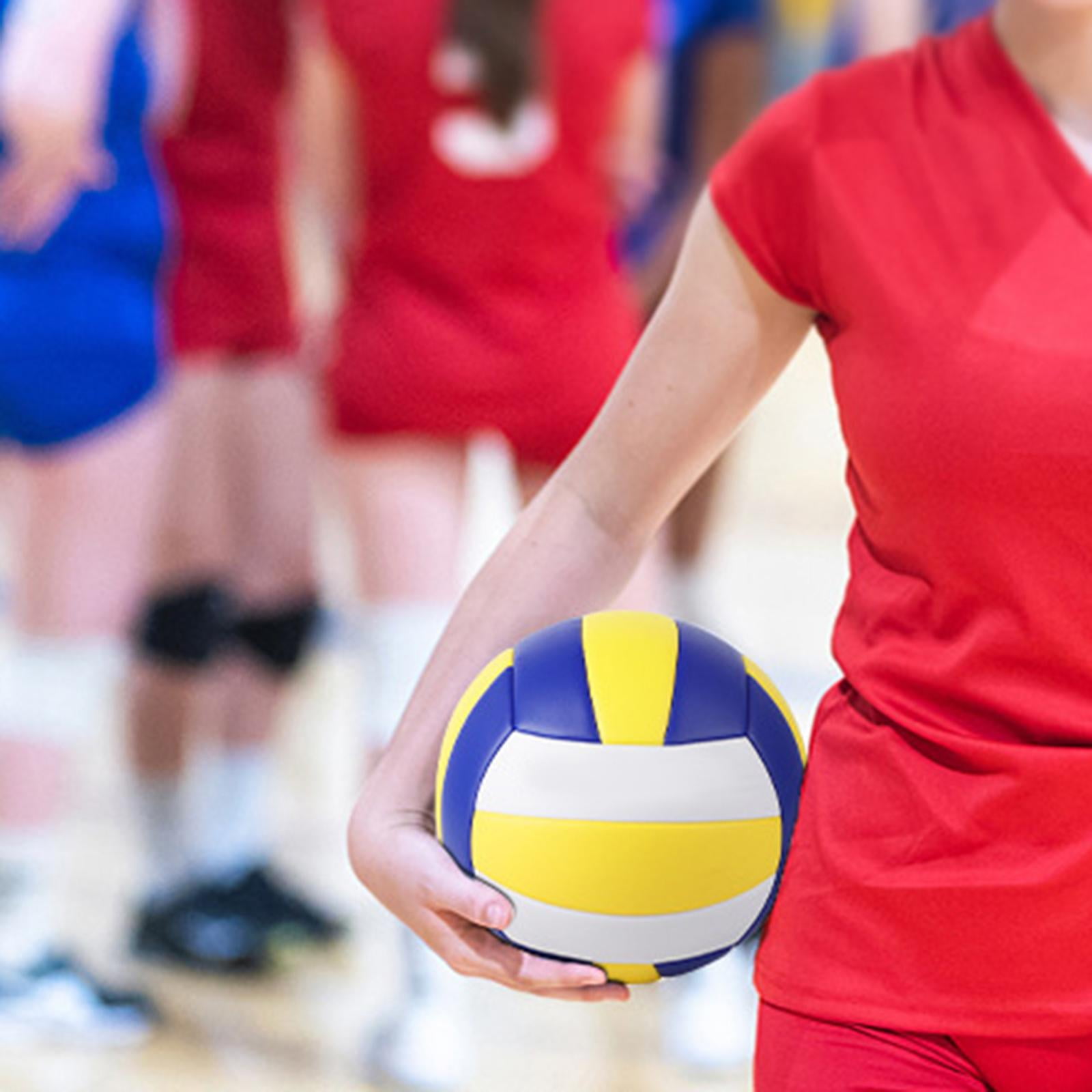 Professional PU Leather Indoor/Outdoor Volleyball with Pump Blue