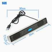 TSV USB Computer Speakers for Desktop or PC, Mini Clip-on Laptop Sound Bar Stereo Wired PC Speakers for TV Desktop Laptop Tablets Monitor Notebook