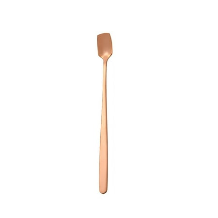 

High Quality 304 Stainless Steel Square Head Ice Spoon Home Kitchen Long Handle Coffee Dessert Cocktail Stirring Spoon
