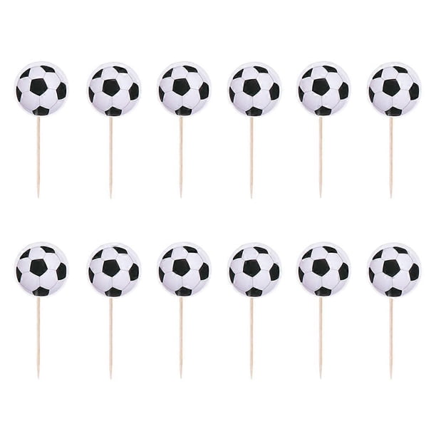 24 Pcs Baby Football Cake Decorating Soccer Cupcake Toppers Soccer Topper Dessert Insert Card
