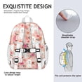 thumbnail image 5 of Pink Bichon Frise and Flower Backpack for School,Cute School Bag,Schoolbag with Adjustable Shoulder Straps & Padded Back,15"x11.42"x5.5", 5 of 6