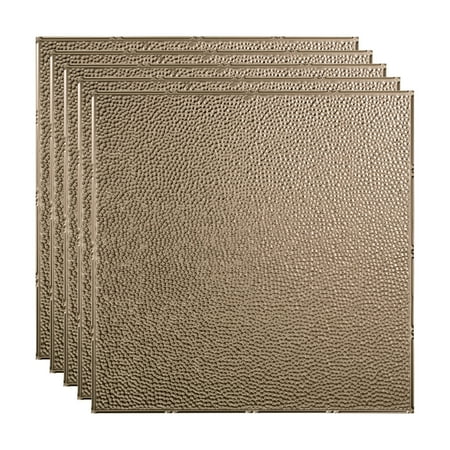 FASÄDE Border Fill Decorative Vinyl 2ft x 2ft Lay in Ceiling Panel in Brushed Nickel (5 Pack)