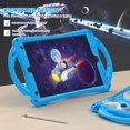 thumbnail image 6 of Dteck Kids Friendly Case for iPad 9th 8th 7th Generation 10.2 inch,Heavy Duty Silicone Case Shockproof Hard Handle Grip Hand Strap Kickstand Boy Girl Cover with Pencil Holder, Blue, 6 of 11
