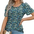 thumbnail image 4 of Vivianyo HD Casual Women's Summer Short Sleeve T-Shirt Women's Casual Fashion Floral Print T-Shirt Round Neck Short Sleeve Top, 4 of 4