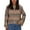 Khaki, variant on Women's Striped Rainbow Color Patchwork Sweater Loose Long Sleeve Knitted Pullover