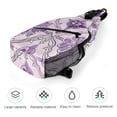 thumbnail image 5 of Full Print Chest Bag 8×15in Outer Large Bag On Both Sides Of Mesh Bag Inside Pocket Design Sponge Pad Shoulder Strap MediumPurple Moroccan Trellis Hand-drawn Sketch_2, 5 of 8