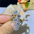 thumbnail image 3 of K-KED Gorgeous 925 Silver Wedding Rings for Women Blue Cubic Zirconia Ring Size 6-10-9-Blue#5, 3 of 9
