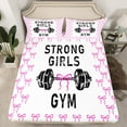 thumbnail image 2 of Feelyou Girl Weightlifting Sport Queen Sheet Sets, Princess Bow Bed Set, 4-Piece, 2 of 7