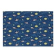 thumbnail image 1 of Space Cutting Board, Little Cartoon Rocket with Circular Flight Path and UFOs Sun Polka Dots Skyline, Decorative Tempered Glass Cutting and Serving Board, Small Size, Multicolor, by Ambesonne, 1 of 1