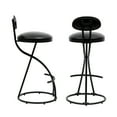 thumbnail image 5 of Round Bar Stools Set of 2 27 Inch Modern Counter Height Barstools Velvet Armless Barstools with Back Upholstered Bar Chairs Dining Chair Stools Kitchen Island Stools,Black, 5 of 8
