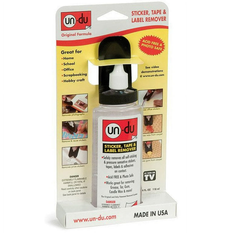 un-du Original Formula Sticker, Tape and Label Remover (Cannot Be Sold in  California) - 4 Ounce : : Office Products