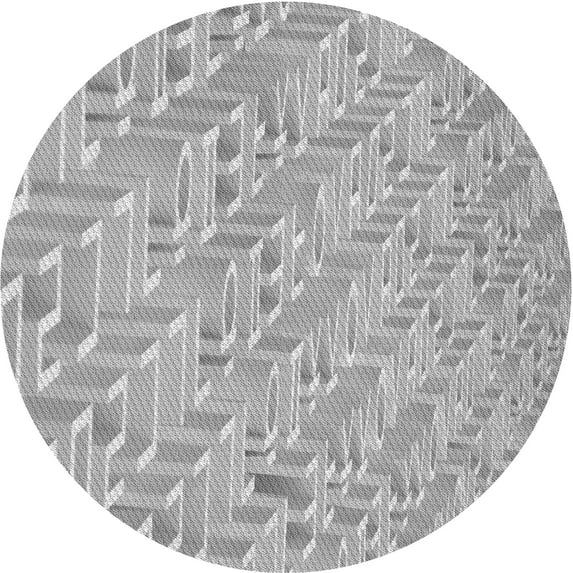 Ahgly Company Indoor Round Patterned Gunmetal Gray Area Rugs, 6' Round