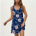 thumbnail image 4 of Jamicy Nightdress for Women 2026 Loose V Neck Sleeveless Sleepshirts Floral Tank Round Neck Nightdress Soft Sleepwear Nightwear, 4 of 7