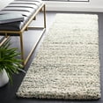 thumbnail image 2 of SAFAVIEH Hudson Shag Jaden Striped Runner Rug, Ivory/Green, 2'3" x 8', 2 of 8