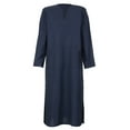 thumbnail image 3 of Tbopshirt Man Nightgown Mens Ethnic Robes Loose Solid Long Sleeve Loose Vintage Dress Kaftan NY/XL, 3 of 5