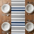 thumbnail image 6 of Navy Blue Grey Stripes Table Runner - 60 Inch Long, Kitchen Dining Table Runner Dresser Scarves, Simple Striped Lines Minimalist Farmhouse Decor for Coffee Tables Wedding Party Banquet, 6 of 8