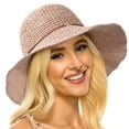 thumbnail image 3 of Women Sun Hat Summer Wide Brim Beach Cap Packable Cotton Straw Hat for Travel,birthday present/Pink, 3 of 8