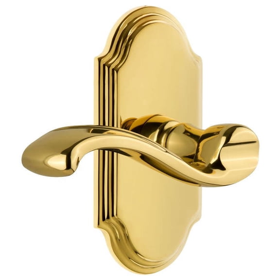 Grandeur Arcprt_Sd_Na_Lh Arc Solid Brass Left Handed Single Dummy Door Lever - Brass